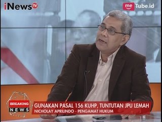 Nicholay Aprilindo (Pakar Hukum Pidana) : "JPU Melemahkan Tuntutannya" - Breaking News 20/04