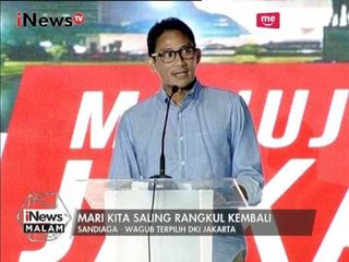 Video Full Sandiaga Uno Sampaikan Pidatonya Dalam Acara Pesan Persatuan Jakarta - iNews Malam 05/05