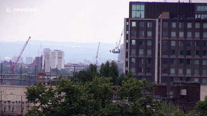 Osprey aircraft fly over London in preparation for president Trump's UK visit