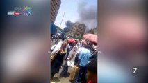 قارئ يشارك بفيديو لحريق بعمارة سكنية فى شارع 