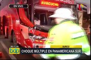 Surco: quíntuple choque genera congestión vehicular en la Panamericana Sur