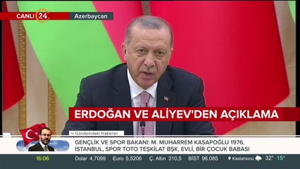 Erdoğan ve Aliyev'den açıklama