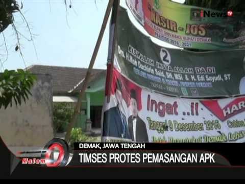 Pemasangan Alat Peraga Kampanye Asal - Asalan, Tim Sukses Protes, Demak, Jateng - iNews Malam 15/09
