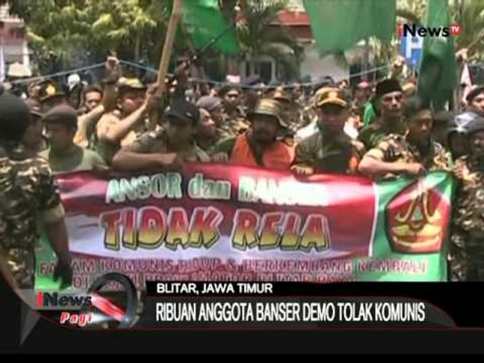 Unjuk Rasa Tolak Komunis Oleh Ribuan Anggota Banser Di Blitar, Jatim - iNews Pagi 01/10