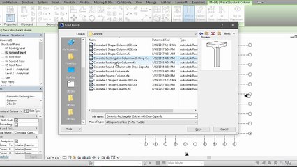 How to create concrete column in revit