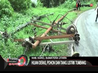 Cuaca Buruk, Tiang Listrik Dan Pohon Tumbang Di Jalur Lintas Medan - iNews Malam 22/11
