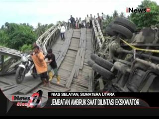 Jembatan Sepanjang 180 Meter Di Nias Ambruk Akibat Dilintasi Eskavator - iNews Siang 08/12