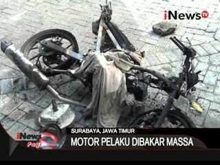 Inilah rekaman video amatir pembakaran sepeda motor pelaku pencurian motor - iNews Pagi 04/01