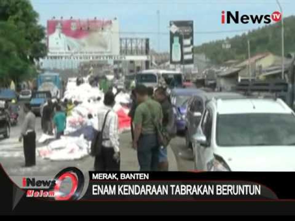 Tabrakan beruntun, libatkan truk trailer dan bus 6 orang luka-luka, Banten - iNews Malam 26/01