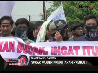 Desak pekerjakan korban PHK, buruh demo di depan sebuah pabrik di Tangerang - iNews Malam 01/02