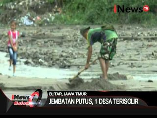Jembatan penghubung runtuh akibat diterjang lahar dingin dari gunung Kelud - iNews Malam 08/02