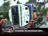 Bus wisata hilang kendali tabrak truk dan 2 sepeda motor di megamendung - iNews Malam 14/02