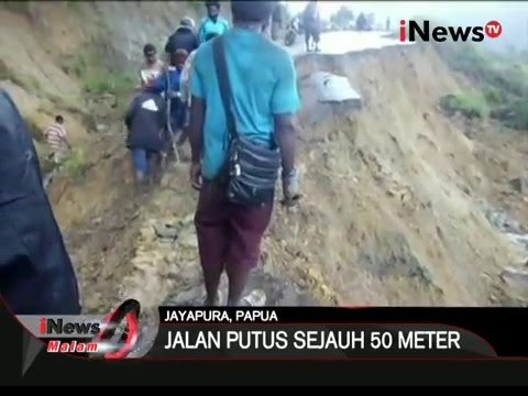 Jalan trans papua longsor, akses warga wamena terhambat, papua - iNews Malam 16/02