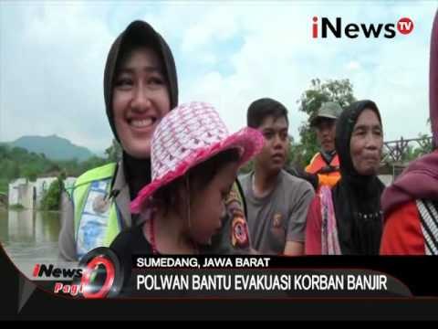 Inilah Polwan cantik yang bantu evakuasi korban banjir di Sumedang - iNews Pagi 16/02