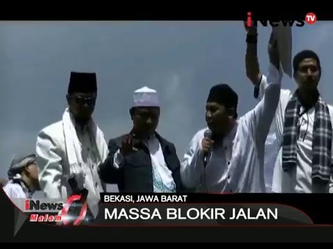 Aksi penolakan pembangunan gereja di bekasi, Masa blokir jalan - iNews Malam 07/03