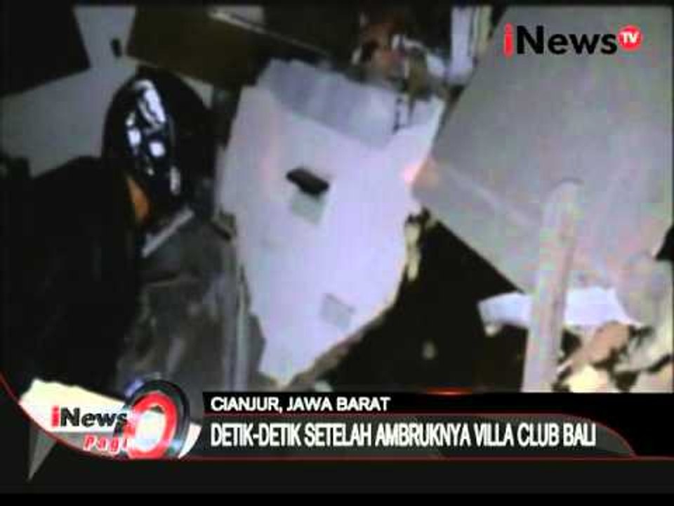 Rekaman Detik-detik  pasca ambruknya Vila di Cianjur akibat longsor - iNews Pagi 11/03