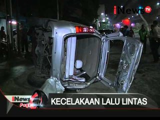 Tabrakan antar mobil di Setia Budi, Jaksel mengakibatkan 1 mobil terbalik - iNews Pagi 31/03