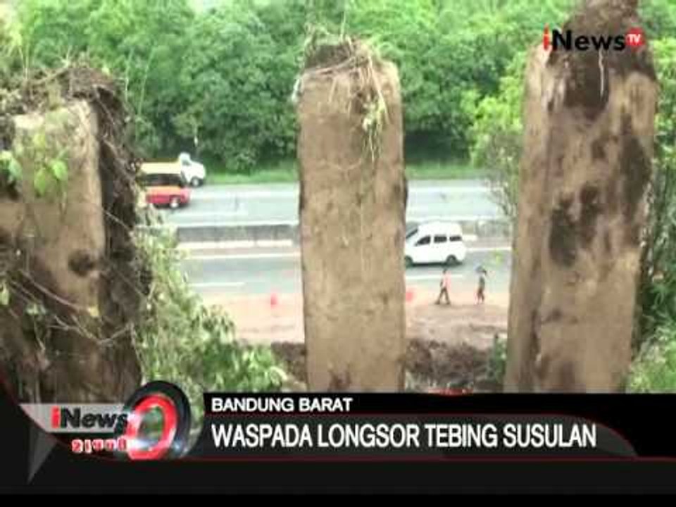 Longsor tebing di KM 118 Purbaleunyi kembali terjadi, separuh jalan tertutup - iNews Siang 11/04