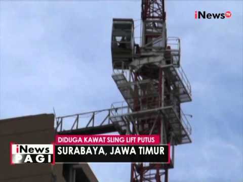 Lift pekerja jatuh, 2 orang pekerja bangunan di Surabaya tewas - iNews Pagi 26/04