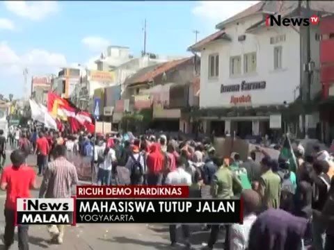 Peringati Hardiknas ricuh, mahasiswa di Makassar dibubarkan petugas - iNews Malam 02/05
