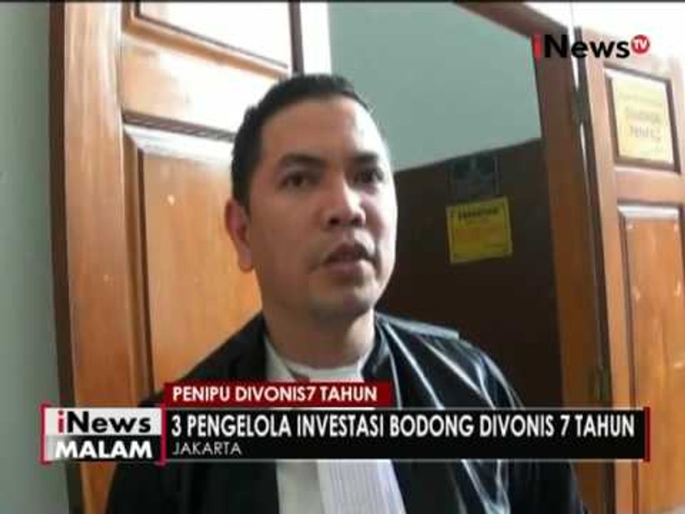 Majelis hakim PN Jaksel vonis 3 terdakwa kasus investasi bodong 7 tahun penjara - iNews Malam 15/06