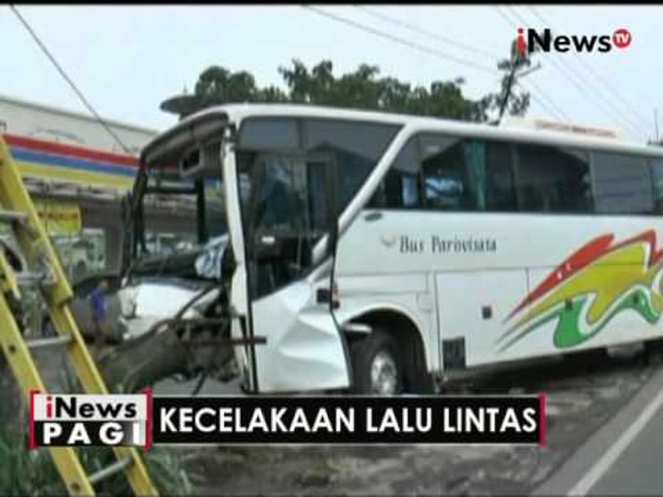 Rem blong, bus wisata asal Tangerang tabrak pagar minimarket di Puncak, Bogor - iNews Pagi 23/05
