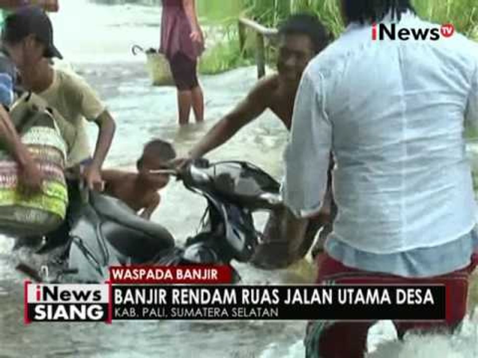 Sungai Sembagut meluap, akses jalan utama di Kab. Pali, Sumut tergenang banjir - iNews Siang 23/05