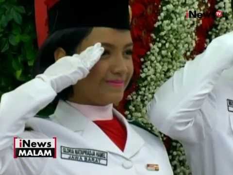 Gloria akhirnya bergabung dengan tim Paskibraka saat upacara penurunan - iNews Malam 17/08