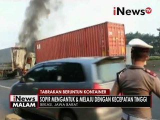 Tabrakan truk kontainer di Tol Jakarta - Cikampek - iNews Malam 07/06