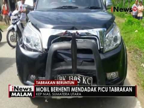 5 mobil terlibat tabrakan beruntun saat melintasi jalan di Kep. Nias - iNews Malam 13/06
