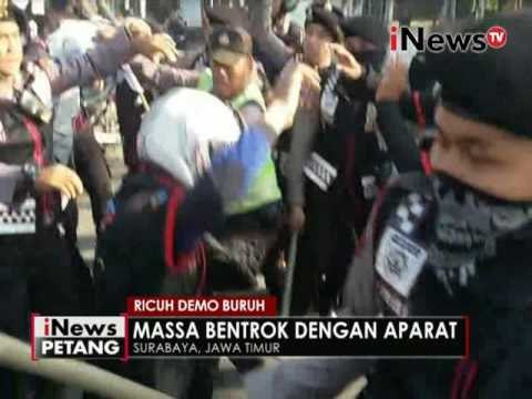 Ricuh demo buruh, Massa bentrok dengan aparat - iNews Petang 20/06