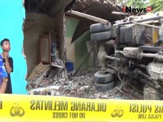 Rem blong dan kelebihan muatan, truk tabrak 2 rumah di Lebak, Banten - iNews Siang 05/08