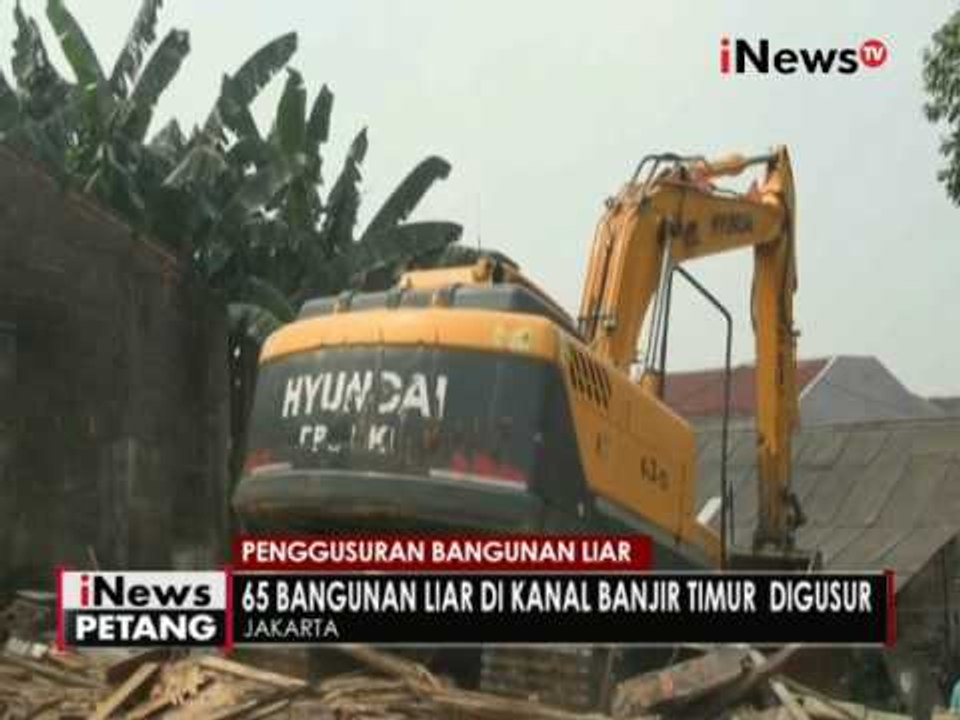 65 bangunan dibantaran kanal banjir timur di gusur pemprov DKI Jakarta - iNews Petang 30/08