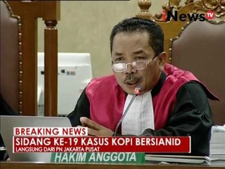 Sidang Jessica ke 19, hadirkan saksi fakta kejadian 10 - iNews Breaking News 07/09