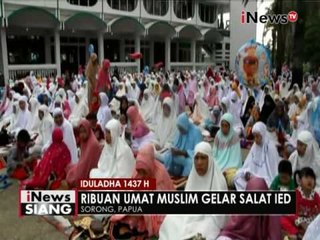 Download Video: Umat muslim di Sorong, Papua lakukan solat Idul Adha dengan pengawalan Polisi - iNews Siang 12/09