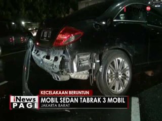 Melaju dengan kecepatan tinggi, sebuah mobil sedan tabrak 3 mobil dijalur berbeda - iNews Pagi 15/09