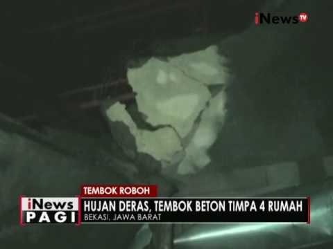 Hujan deras di Bekasi akibatkan tembok beton pabrik gudang rokok roboh - iNews Pagi 26/09