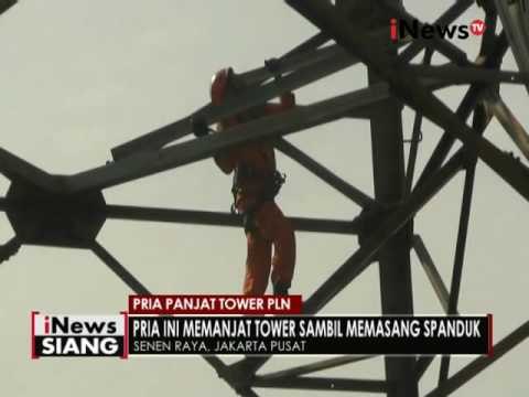 Diduga karena bentuk protes, seorang pria panjat tower milik PLN di Jakpus - iNews Siang 27/09
