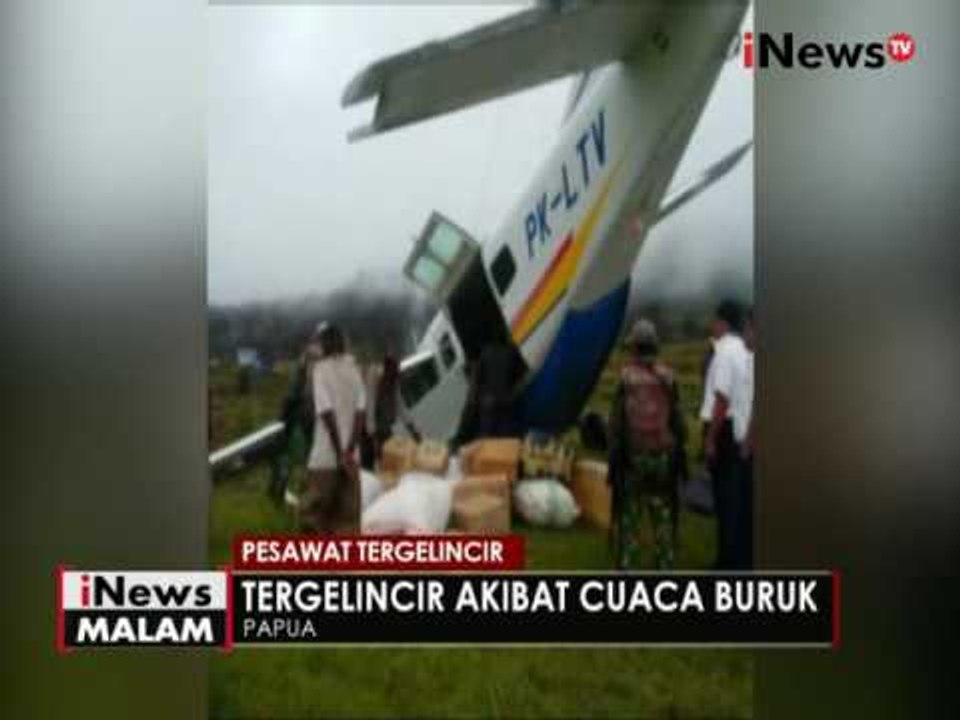 Akibat cuaca buruk, sebuah pesawat tergelincir di landasan pacu di Papua - iNews Malam 13/10