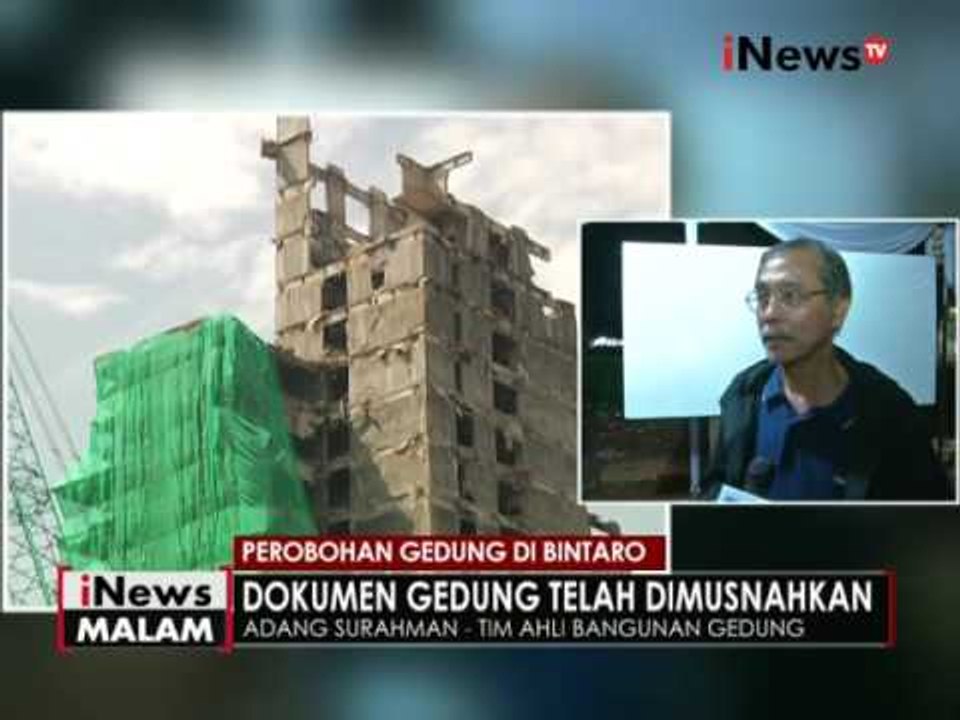 Tim ahli katakan gedung di Bintaro mempunyai kekuatan lebih dari gedung biasanya - iNews Malam 16/10