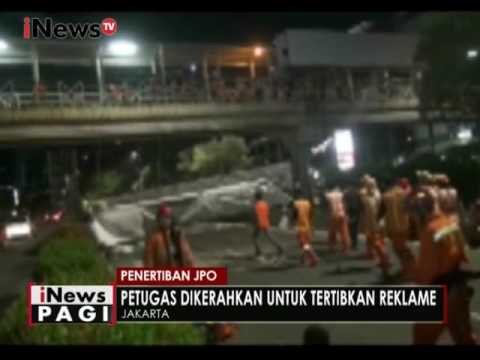 Papan reklame yang mengganggu di JPO ditertibkan petugas - iNews Pagi 15/12