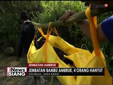 Jembatan penghubung di Sukabumi ambruk, 4 warga hanyut terbawa arus sungai - iNews Siang 31/10