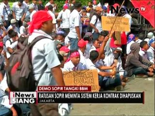 Demo sopir tangki BBM, ratusan sopir meminta sistem kerja kontrak dihapuskan - iNews Siang 01/11
