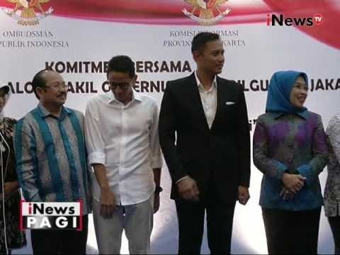 Paslon Gubernur & Wagub DKI tandatangani MOU komitmen pemerintahan bersih - iNews Pagi 02/11