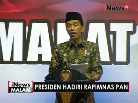 Presiden Jokowi juga memberikan sambutan di Rapimnas Partai PAN - iNews Malam 13/11