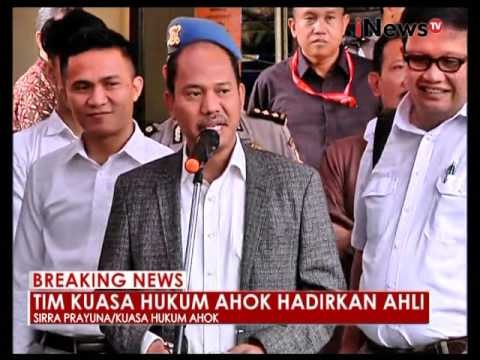 Tim Kuasa Hukum Ahok akan hadirkan ahli - iNews Breaking News 15/11