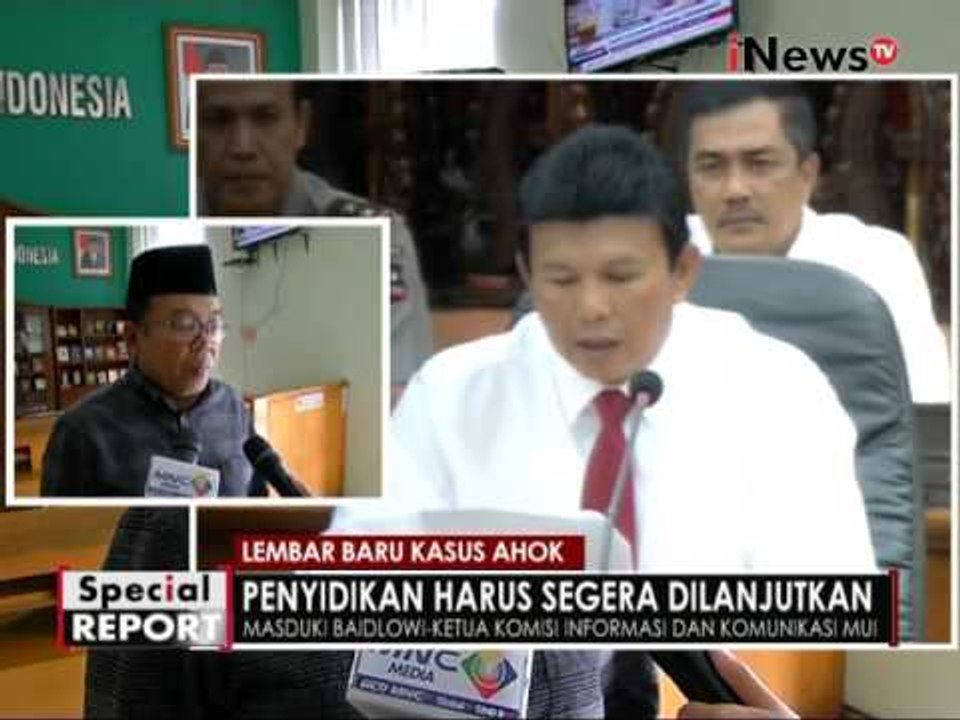 MUI katakan penyidikan harus segera dilanjutkan - Spesial Report 17/11