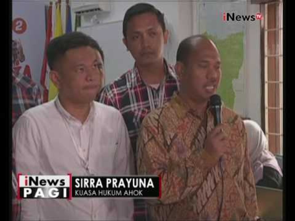 Sirra Prayuna : Ahok akan menghormati proses Hukum dan menjalaninya - iNews Pagi 17/11