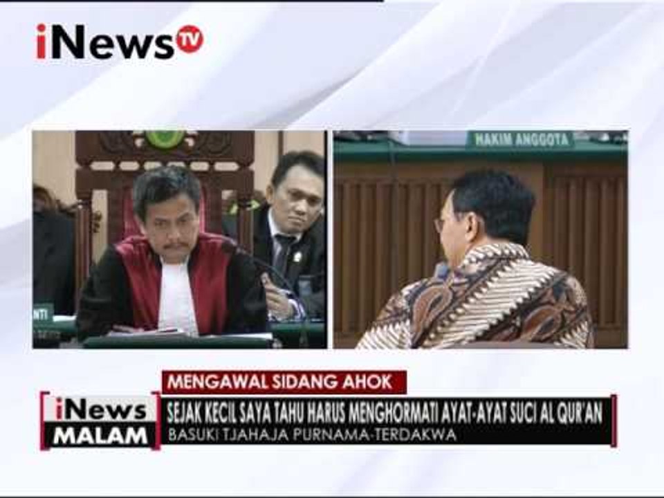 Ahok menangis bacakan Nota keberatannya - iNews Malam 13/12