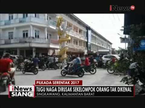 Beberapa orang tidak dikenal merusak Tugu Naga & rumah makan di Singkawang - iNews Siang 23/11